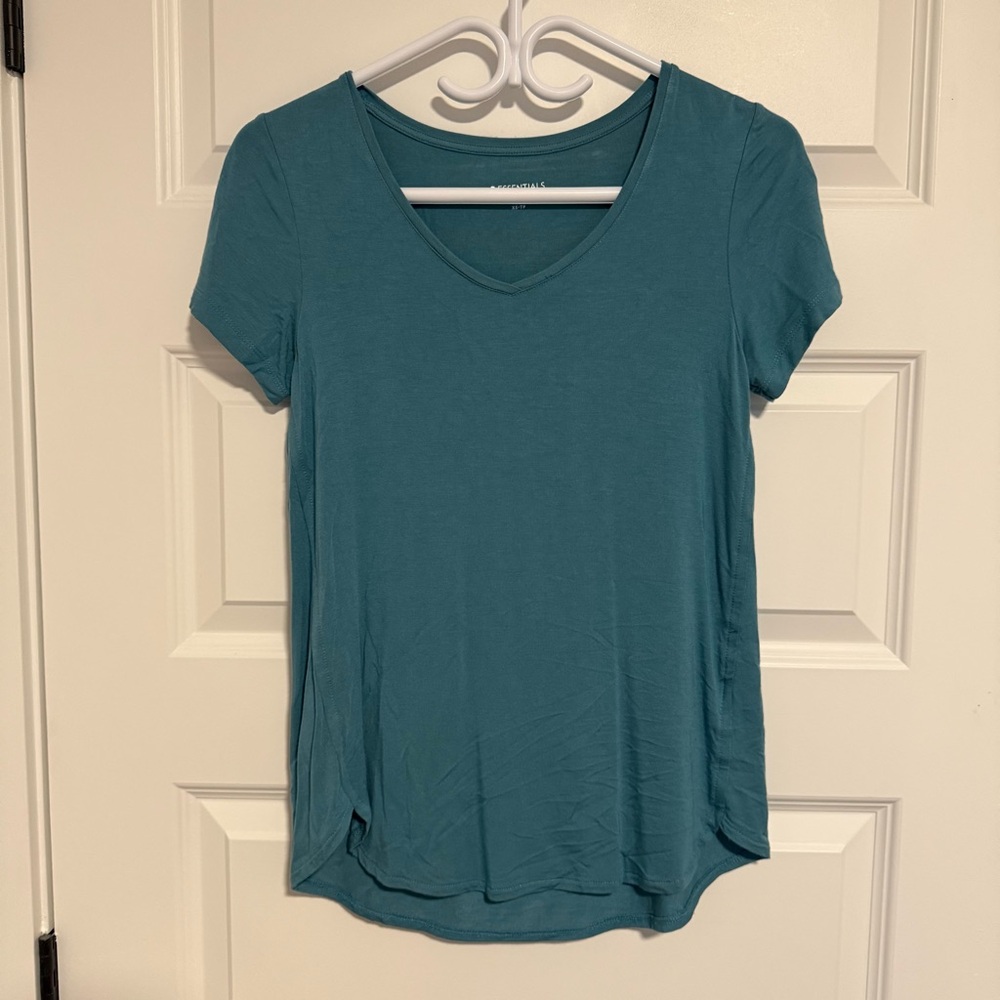 R Essentials teal Short Sleeve stretchy T-Shirt